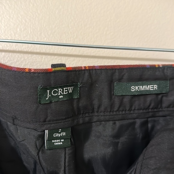 J. Crew City Fit Skimmer Red Plaid Pants Sz 2 Preppy Holidays Academia Classic - Picture 7 of 9